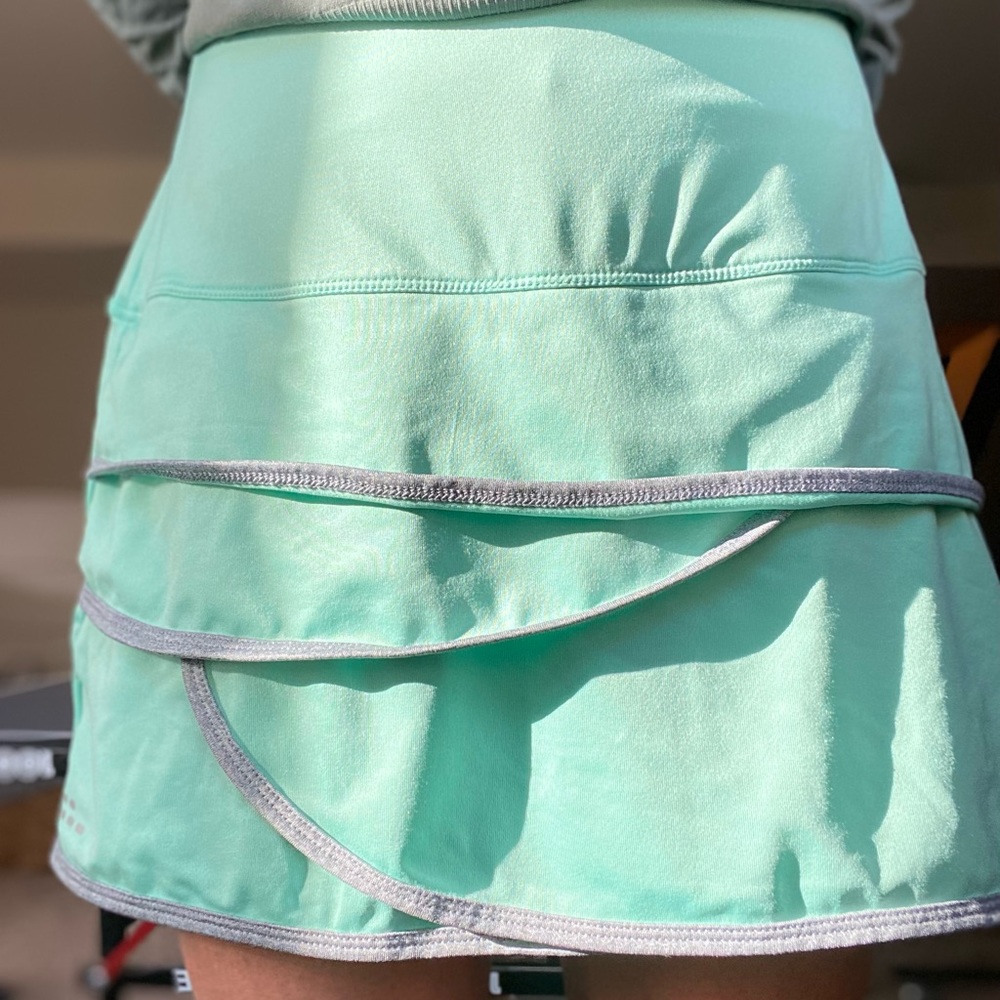 Teal gray tennis skirt